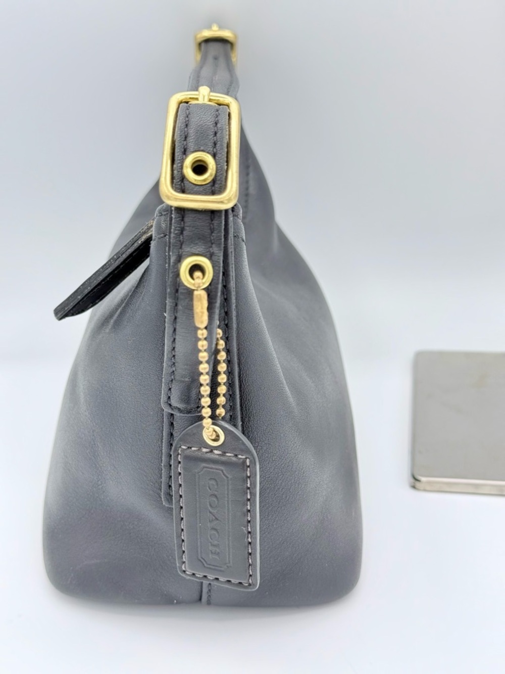 Vintage Coach Legacy West 9844 Small Black Leather Demi Baguette Hobo Bag - Picture 7 of 9